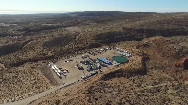 Vaca Muerta, Argentina, December 24, 2015: unconventional oil extraction (Fraking)