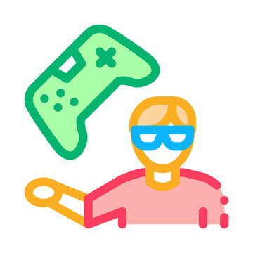 gamer gaming icon vector. gamer gaming sign. color symbol illustration