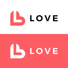 Heart + letter L. Love logo. Icon vector.