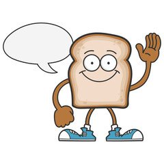 smiling slice of bread cartoon character