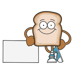 smiling slice of bread cartoon character