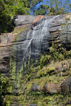 beautiful waterfall in the atlantic forest in brazil