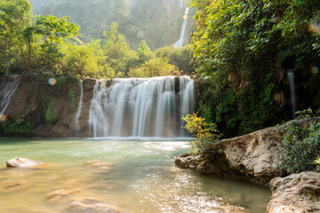 Forest waterfall, Thi Lo Su Waterfall, Tak Province, Thailand
