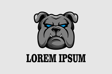 Bulldog head cartoon character vector