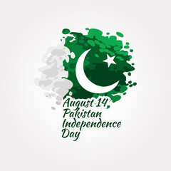 August 14, Happy Pakistan Independence Day vector illustration. Suitable for greeting card, poster and banner