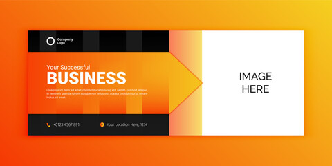 Abstract Business Social Cover Banner Template with gradient design elements.