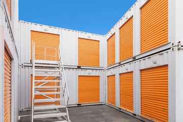 Outside atmosphere of a small rental storage room