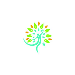 logo illustration leaft for healthy vector icon