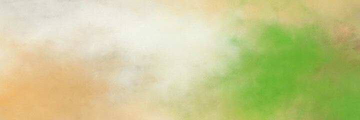 decorative tan, burly wood and moderate green colored vintage abstract painted background with space for text or image. can be used as horizontal background graphic