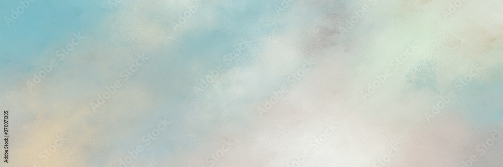 Poster awesome abstract painting background texture with silver, medium aqua marine and beige colors and space for text or image. can be used as horizontal background texture