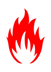 gz878 GrafikZeichnung - fire / flame icon. - bonfire design - flammable simple red template / logo - xxl g9855