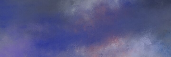 beautiful abstract painting background graphic with dark slate blue and pastel purple colors and space for text or image. can be used as horizontal background graphic