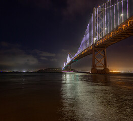 san francisco bay bridge at night