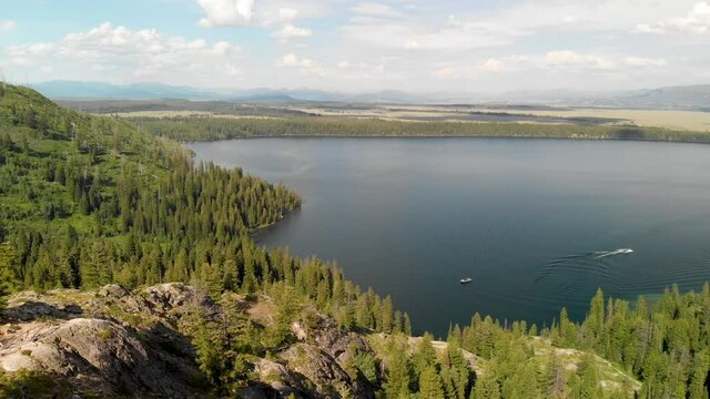 Aerial view of Jenny Lake in Grand Teton National Park
