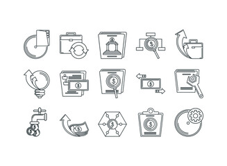 Line art  business set of icons