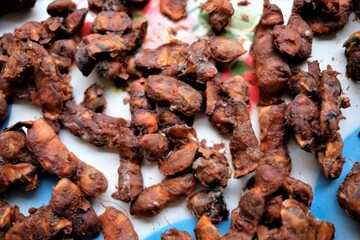 Photo of raw tamarind fruits