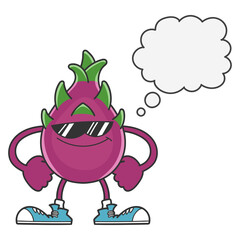 Dragon fruit pitaya sunglasses cartoon character