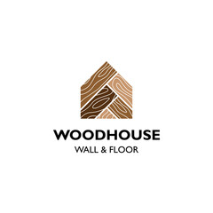 House parquet floor wall logo vector template