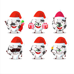 Santa Claus emoticons with soccer ball cartoon character