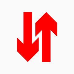 red arrow up