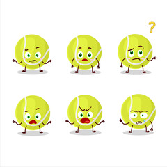 Cartoon character of tennis ball with what expression