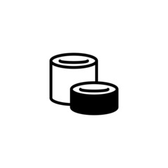 canned goods icon in black flat glyph, filled style isolated on white background