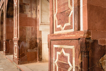 Exterior column detail at Humayun's Tomb in Delhi, India