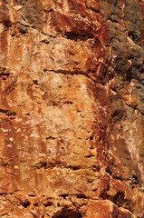 Mandu Mandu Gorge orange red hues of the sandstone cliff face 