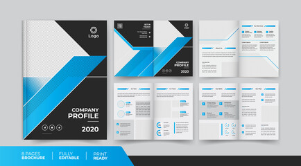 8 pages company business brochure design use for multipurpose business promotion