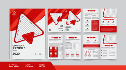 8 pages company business brochure design use for multipurpose business promotion