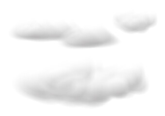 Realistic white cloud vectors isolated on white background, cotton wool ep56
