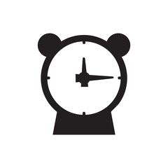 Alarm clock time icon black vector illustration