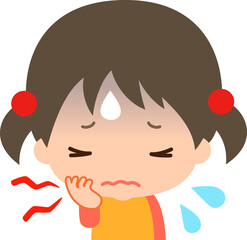 辛そうな表情で片頬を押さえる女の子