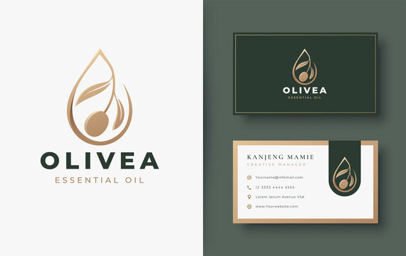 Water Drop / Olive Oil Logo And Business Card Design