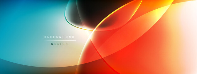 Vector abstract background - liquid bubble shapes on fluid gradient with shadows and light effects. Shiny design template for text