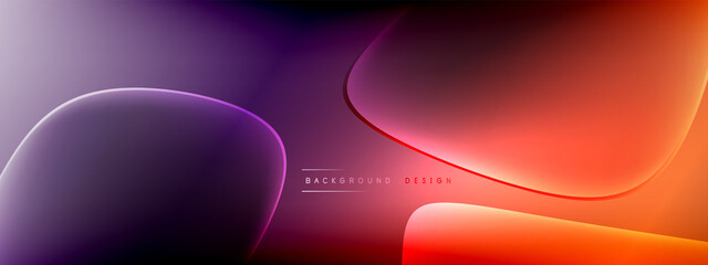 Vector abstract background - liquid bubble shapes on fluid gradient with shadows and light effects. Shiny design template for text