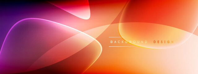 Vector abstract background - liquid bubble shapes on fluid gradient with shadows and light effects. Shiny design template for text