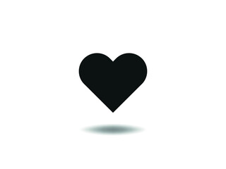 Heart Icon Vector illustration. Perfect Hearts Love symbol. Valentine's Day sign, emblem isolated on white background with shadow, Flat style for graphic and web design, logo. EPS10 black pictogram.