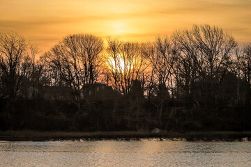 Sunrise over the Newport River from the Naval War College in Newport, RI
