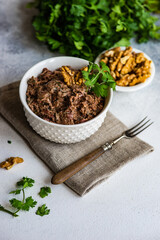 Georgian bean dish lobio with nuts