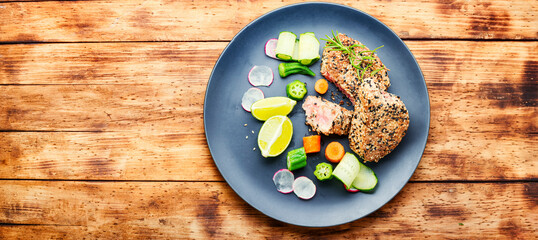 Baked tuna steak
