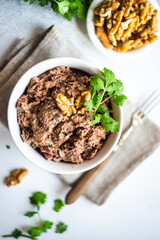 Georgian bean dish lobio with nuts