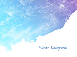Hand drwan flower colorful watercolor pastel background