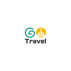 Go travel agency logo design vector template