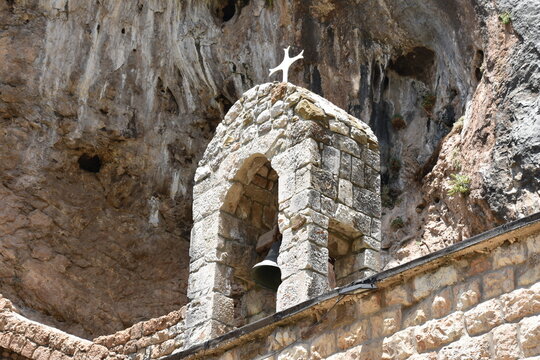 Old Mar Licha Monastery Steeple with Bell, Kadisha Valley, Lebanon