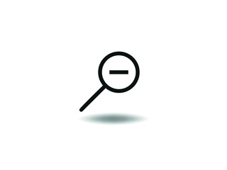 Zoom Out icon Icon Vector illustration. magnifier glass symbol. loupe sign, emblem isolated on white background with shadow, Flat style for graphic and web design, logo. EPS10 black pictogram.