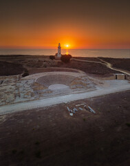 Beautiful view over Paphos Lighthouse, Paphos, Cyprus, Europe. One of the top tourist attractions in Paphos and Cyprus.