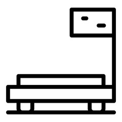 Baggage scale icon. Outline baggage scale vector icon for web design isolated on white background