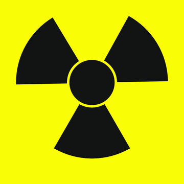 square radiation sign on yellow background