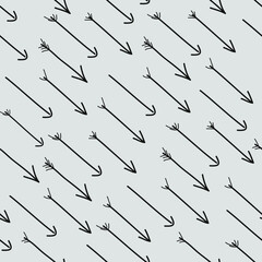 pattern, black arrows fly on a gray background